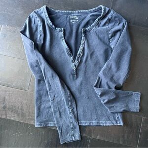 PacSun Black Long Sleeve Henley Shirt